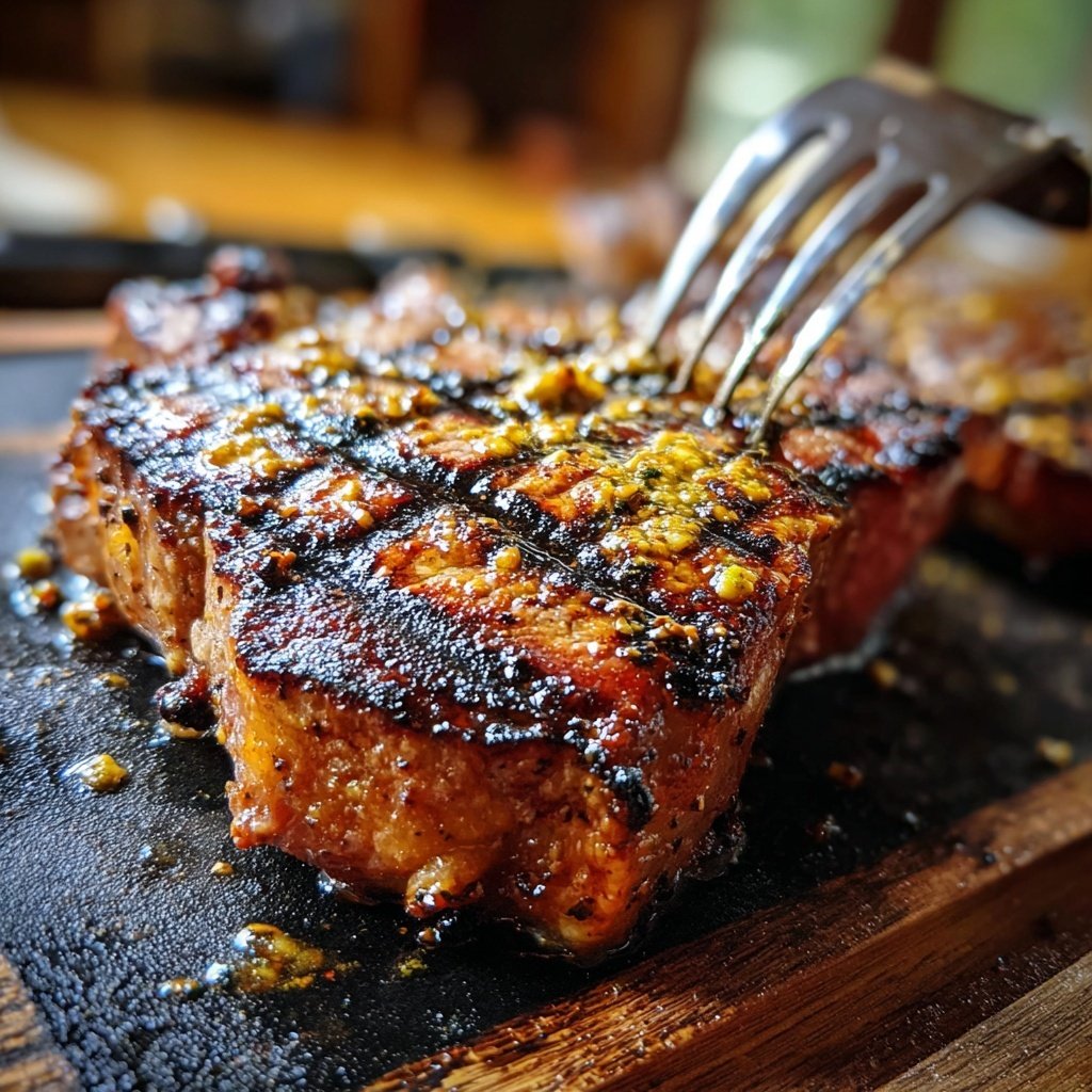 Gegrilltes Rindersteak Mit Senf Kruste