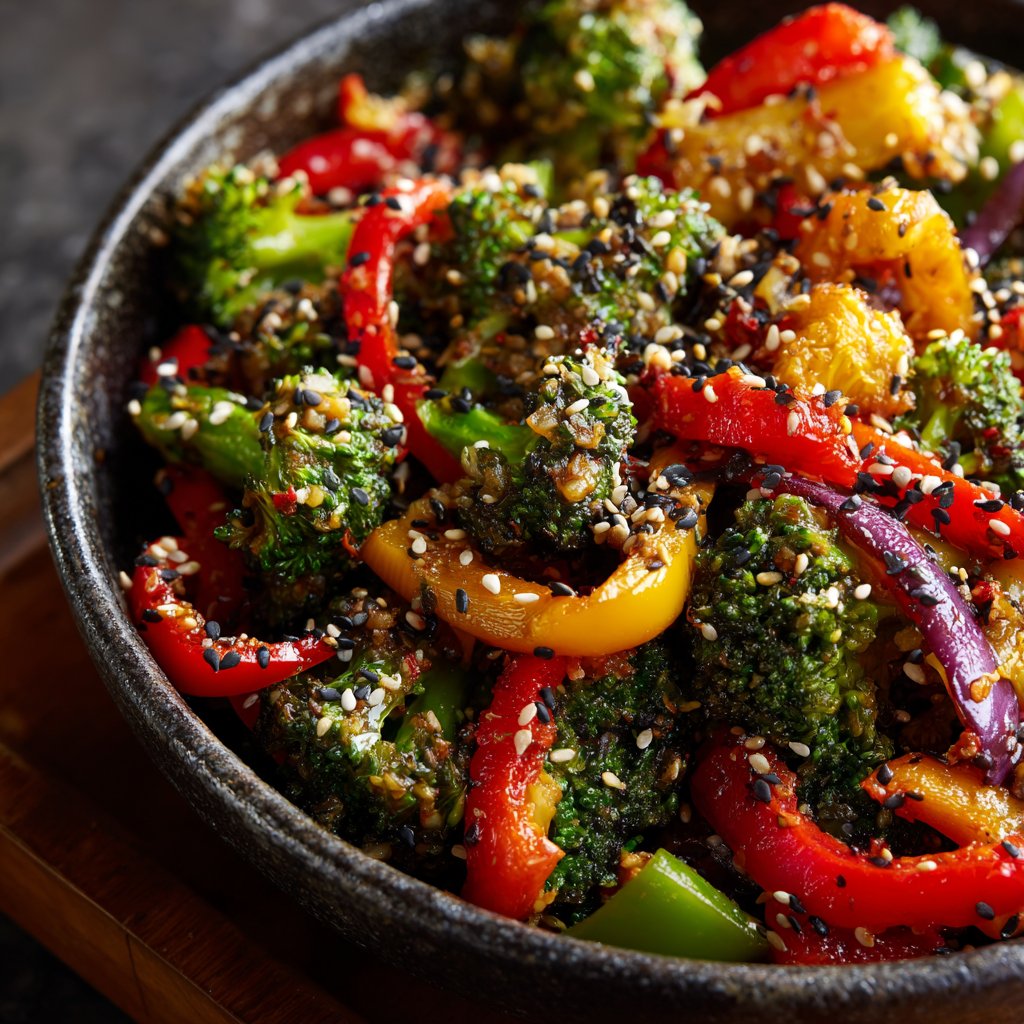 Asiatische Gemüsepfanne mit Sesam