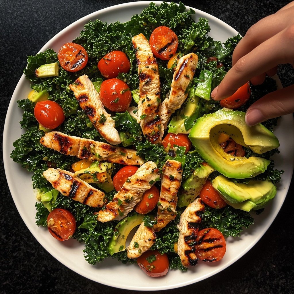 Gesunder Grünkohl-Hühnchensalat